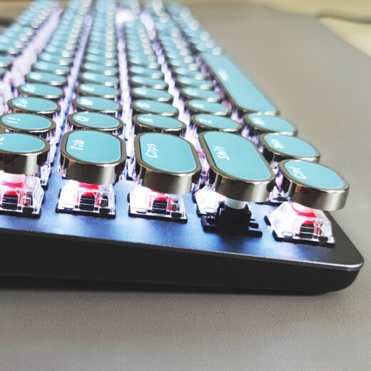 罗技（Logitech） K845 有线机械办公键盘 游戏电竞 朋克复古键盘外设电脑笔记本节日礼物 diy个性键帽 K845(茶轴)+经典朋克键帽-蓝