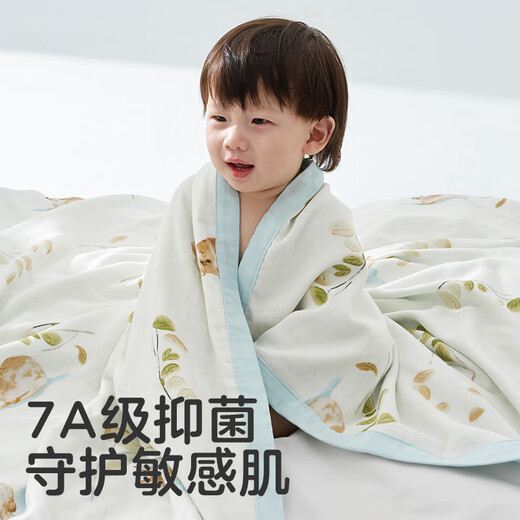 Keyobi baby blanket, baby air-conditioning blanket, kindergarten blanket, newborn bamboo cotton blanket, cloud blanket, universal for all seasons, Dream Rabbit 7A antibacterial, four layers, large size 120*140cm