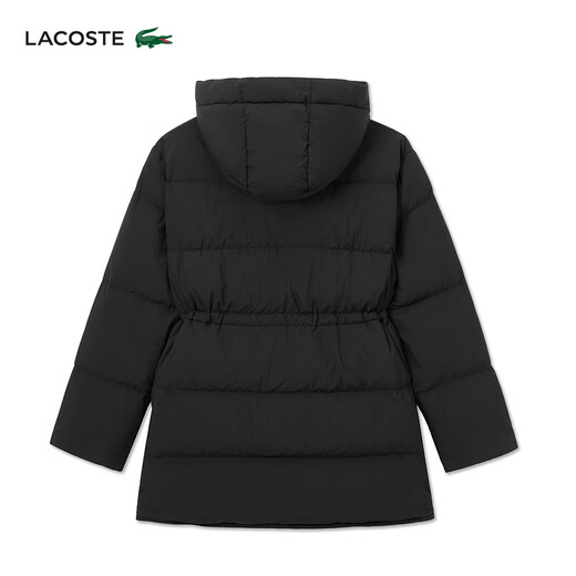 LACOSTE French crocodile women's warm mid-length drawstring goose down jacket | BF0698 031/black S /160