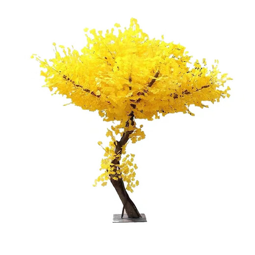 Hua e flow large simulation ginkgo tree simulation tree wedding restaurant hotel interior decoration golden wishing tree props tree fake tree (round) 2 meters high and 2 meters wide