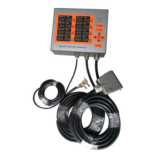 Hot runner timing controller, intelligent display screen, 8 sets of air valves, gas oil universal oil valve, 8-point mold injection molding machine needle valve, 8 sets of air valves - timing controller