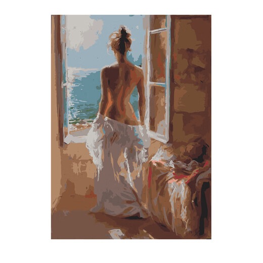 Schönheitsfoto ohne Kleidung digitales Ölmalerei DIY Handgefüllte Schlafzimmer Hängende Malerei Nackte menschliche Körperkunst handgemalt