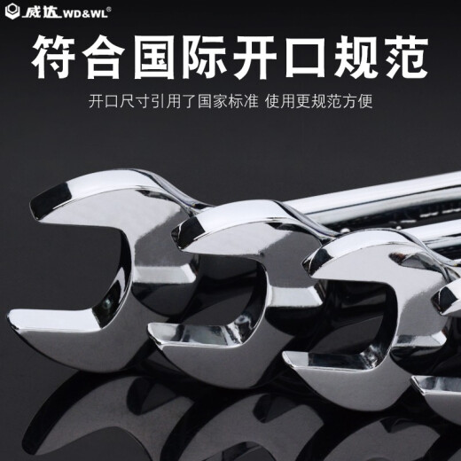威达加长开口梅花两用双头扳手镜面8-10加厚梅开汽车工具扳子套装 加长镜抛两用扳手23mm(w14224)