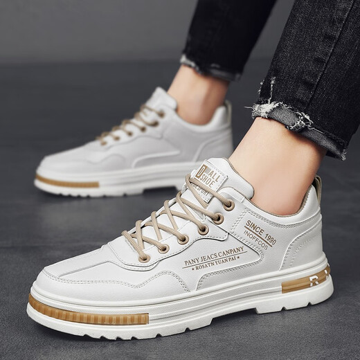 Assaulter (Tujizhe) [Offizielle Waren | Streng ausgewählte gute Güter] Neue modische und vollkommene Internet-Promi-Modeschuhe Herrenarbeit Schuhe Leder Martinschuhe [Leder Gesichtsstil] Beige 43
