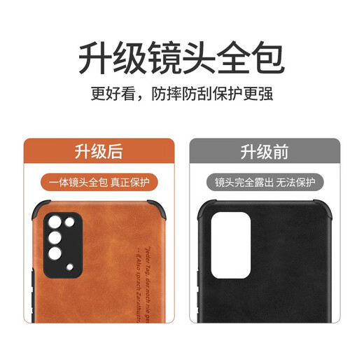 Song Bingjia (ZOBIG) Honor X10MAX protective case Anti-fall Retro leather pattern protective case Soft and trendy Honor X10 Max [with lens protection] Retro brown