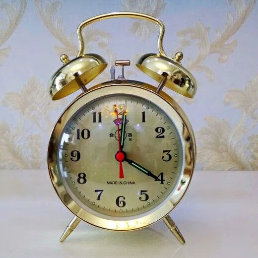 WCZ Mecánico despertador Mecánico Pure Mechanical Super gran volumen Hendeshoe Reloj Vintage Retro Retro Nostálgico Manual creativo Bobinado 867 Gold Mechanical Trompeta