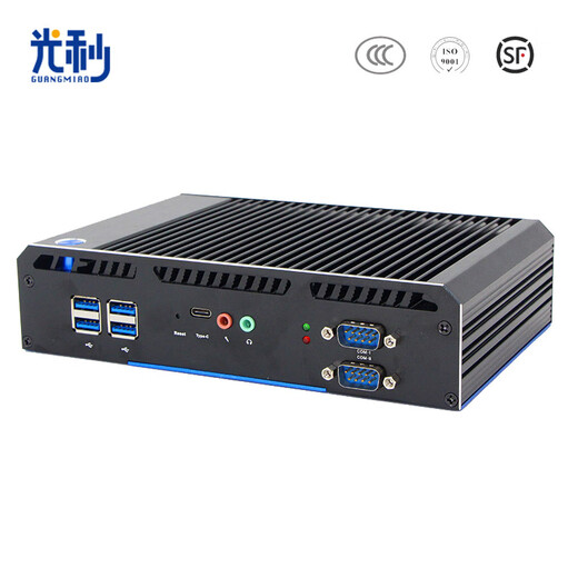 光秒嵌入式工控主机双千兆全封闭4K无风扇工业电脑防尘防震抗干扰车载电脑机器视觉PC耐高低温4COM口 全封闭无风扇工控机酷睿I7-5500U 16G/256G SSD WIFI