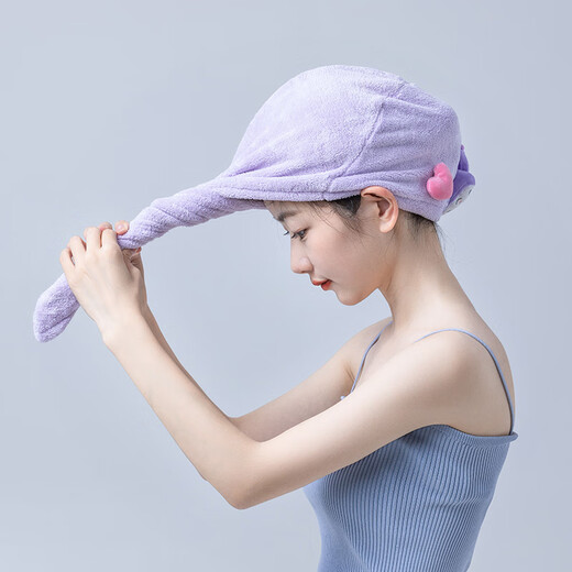 MINISO Kuromi3D three-dimensional antibacterial hair drying cap portable hair wiping head quick-drying towel 60X23cm