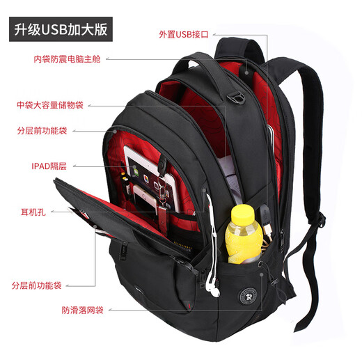 Rego Swiss Army Knife mochila 15.6 pulgadas de computadora Multi-función de viajes de viajes de negocios Bolsa de viajes de secundaria