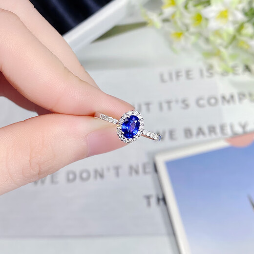 Haikai Ring Women's Cornflower Blue Gemstone Ring Luxury Jewelry Valentine's Day Birthday Gift Cornflower Blue Natural Sapphire Ring