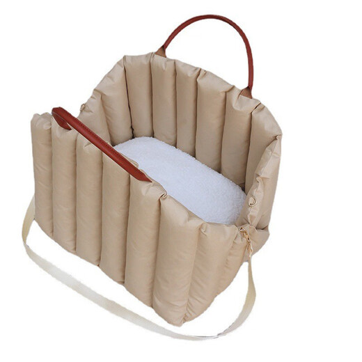 Fu Jian Pet Car Nest Dog Safety Seat Passenger Seat Cushion Cat Go-Out Portable Bag Small Dog Car Riding Artifact Light Khaki