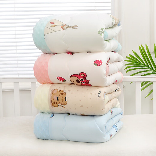 Acacia Tong Baby Quilt Autumn and Winter Baby Cover Blanket 3D Bean Velvet Soothing Baby Blanket Kindergarten Small Quilt Beanie Quilt Strawberry Bunny Knitted Cotton Bean Velvet 10-20 1-1 Meter Machine Washable 700g