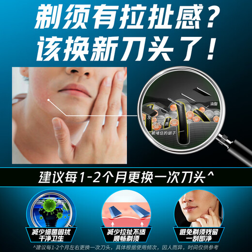 Gillette blade adapted for 3 breakthrough razor blade Gillette head imported original 4-head non-Geely