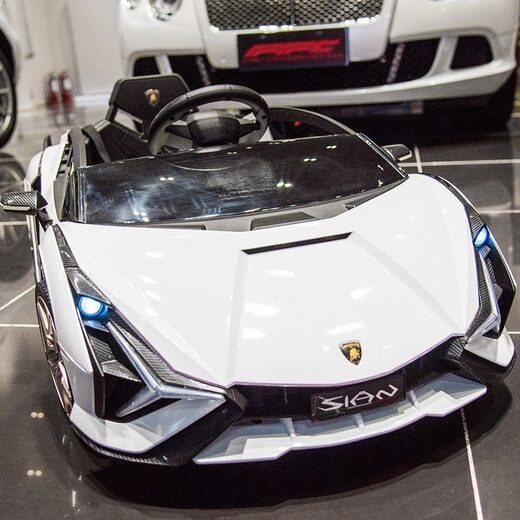 Xingchenhao [Lamborghini authorized] Children's electric car four-wheel toys can be seated for people, children, babies, babies, remote control, green four-wheel drive + remote control + swing + leather seat + soft wheel