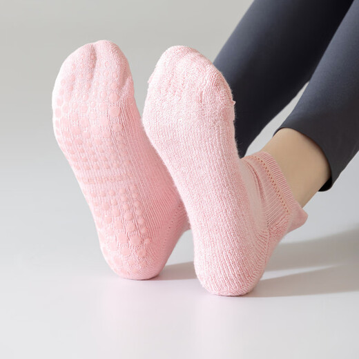 Huodiniao Autumn and Winter Yoga Socks Non-slip Professional Women's Adults Thickened Shock Absorbing Pilates Socks Indoor Fitness Sports Floor Socks Choose 3 Pairs Color Contact Customer Service for Notes