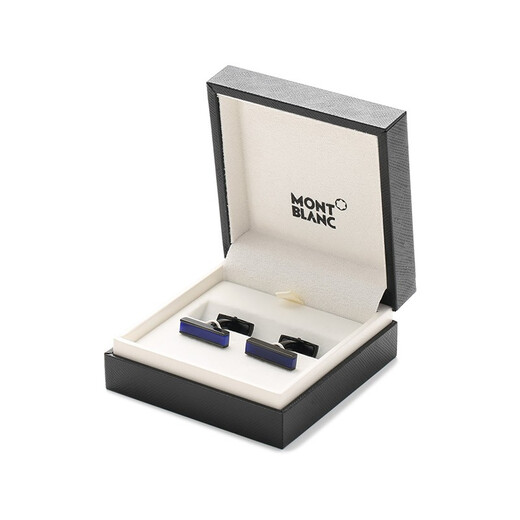 MONTBLANC Montblanc Steel/PVD Coating/Glass Cufflinks Black Blue 112930 Men's Gift