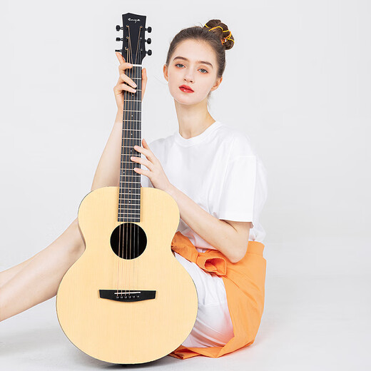 Enya X0 Folk Gitarre Travel Anfänger Jungen Mädchen Kinder Einführung Guitar Intelligence Agency EA-X0/41 Zoll/Block Holzfarbe