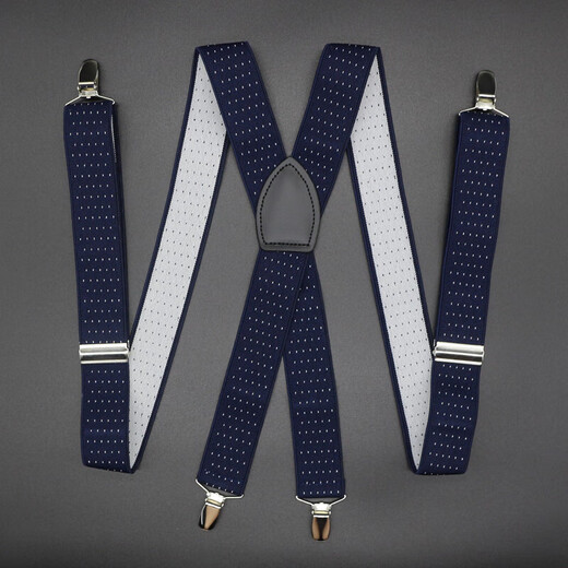 Allfond 3.5 Men's strap clipper suit West trousers Men's strap adult pants hanging trousers band of non -skid strap black base checkered diamond