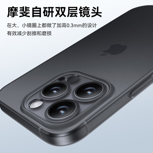 Mofei adapté à l'Apple 16pro Mobile Phone Case iPhone16promax peut absorber magnétiquement la dissipation de chaleur translucide ultra-fins ultra-finale pour les modèles masculins pour femmes sans température pour pénétrer le noir