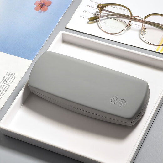 Lingjing myopia glasses box for students, men and women, special anti-pressure and anti-fall portable iron box for presbyopia glasses frame 8046 red box [Glass cloth + cleaning liquid]