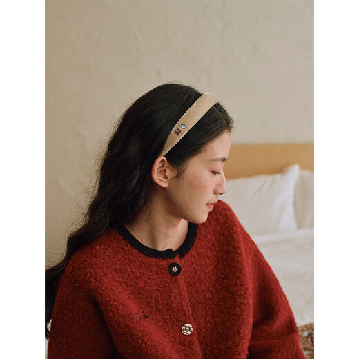 Tagi.Velvet<i>Imagination Colored Diamond Silk Headbands Autumn and Winter Multi-Color Optional Fashionable and Versatile Headbands Hair Accessories Beige Gray