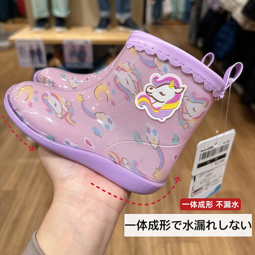 BananaRoom日本儿童雨鞋幼儿园宝宝雨靴小童套鞋男女童上学玩水防滑超轻 忙碌小汽车 27.5 内长18cm适合脚长16.5-17cm