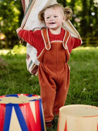 LELE JOVE Nordic style baby polar fleece jumpsuit autumn and winter cute cloud velvet loose jumpsuit for boys and girls, straw yellow 80