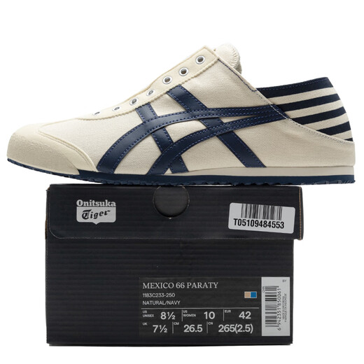 Onitsuka Tiger鬼冢虎男鞋女鞋25夏季新款运动鞋情侣一脚穿懒人鞋低帮帆布鞋男女 MEXICO 66/经典帆布/后跟可踩踏 40.5/25.5cm/7.5