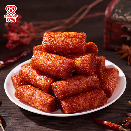 Shuangjiao Lipstick Spicy Strips 208g Internet celebrity casual snacks Office snacks Spicy gluten Nostalgic snacks Family stocking snacks