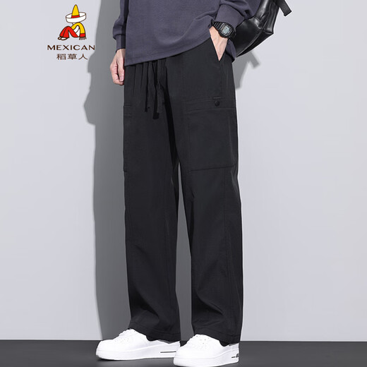 Vogelscheuche amerikanische trendige Arbeitshose für Männer im Herbst und Winter Neue losen Plüschsportarten Straight Casualhose Militärgrün Z9856 m