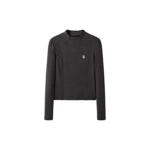 PEACEBIRD Women's Knitted Sweater Brushed Warm Slim Top Winter Women's Inner Long Sleeve Multicolor Dark Gray L