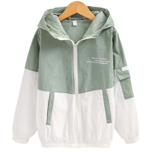 G.DUCKKIDS children's clothing children's sun protection clothing summer new boys' sun protection clothing medium and large children thin breathable sun protection clothing boys summer clothing green 130 size 7~8 years old 120-130cm