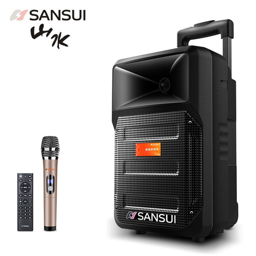 SANSUI A8-66 8-inch square dance speaker, outdoor karaoke speaker, Bluetooth speaker teaching amplifier, ktv audio all-in-one machine, karaoke mobile portable trolley speaker, 8-inch subwoofer, 20 hours, single microphone