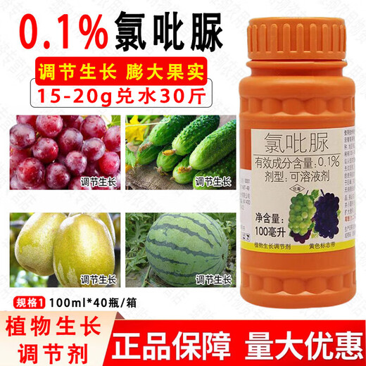 Guoguang Chloropyramide Biuret is an excellent fruit-setting medicine for watermelon, kiwi and grapes to increase the production of large fruit enlarging agent and regulator 100ml*5 bottles