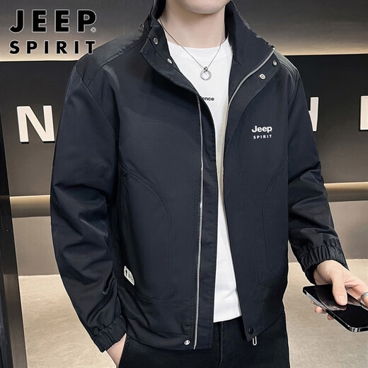 Jeep (JEEP) American high-end light luxury jacket men's 2025 spring and autumn new coat business top sports youth jacket trend khaki XL