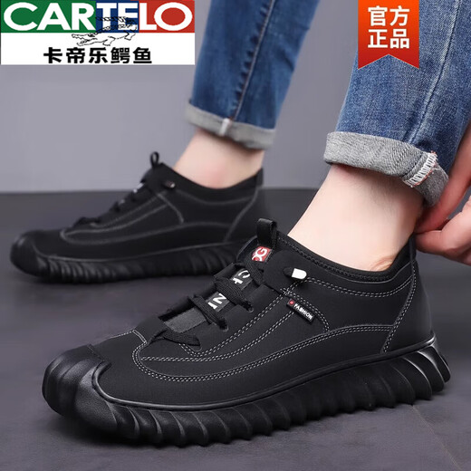 Marque de cartelo de cartes de vache complète Chaussures masculines pour les chaussures en cuir authentique pour hommes et chaussures en cuir décontractées plus chaussures en coton en velours de randonnée pour hommes oulen 9226 chaussures simples gris 41