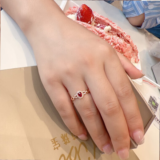 Eba Jewelry Pigeon Blood Red 0.5ct Ruby Ring 18K Gold Inlaid with Diamond Ring for Girlfriend’s Birthday Gift 0.5 Carat Size Message (Spot Size 9 to 20)