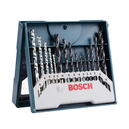 BOSCH metalworking, woodworking and masonry drill bits 15 drill bits set