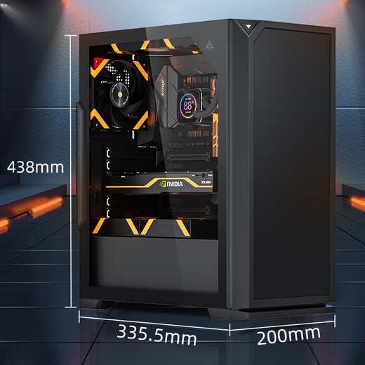 Golden field game console computer desktop case supports 240 water cooling/ATX motherboard/iron mesh cooling panel/glass side penetration FM01 black ATX/240 water cooling