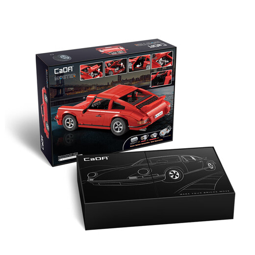 KADAI (CADA) Control remoto Bloque de construcción Conjunto de adultos Difícil Modelo de carreras Conjunto Modelo de carreras juguete RETRO Sports Car RS Electric Pure Building Block Car 1429 Partículas