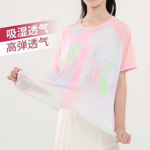Yoyo Un traje deportivo de secado rápido para niños para niñas Summer Fashionable Ropa para niños pantalones cortos de seda de seda de dos piezas Ropa de verano grande para niños Big Children's Summer 9889 White 18419 Pink 140