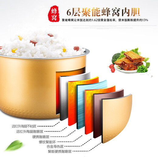 美的适用美的电饭煲内胆5L/升MB-FS5018D/FS5012/FS5024/YH503/FD5018 FS5012内胆