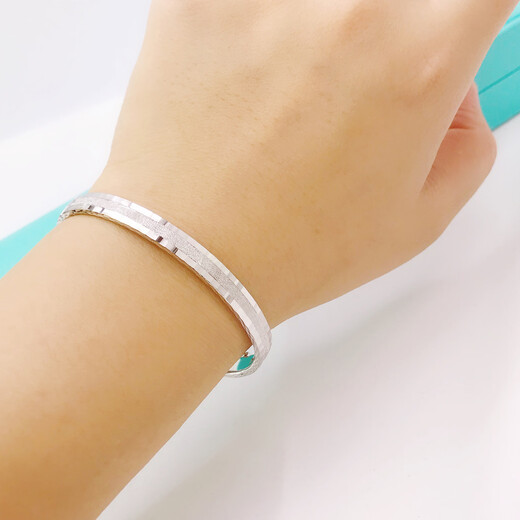 Heye explosive pt950 platinum bracelet, imperial concubine oval open bracelet for women, women's platinum, frosted bright surface, 9.52g, size 54, 3.5mm wide, invisible buckle