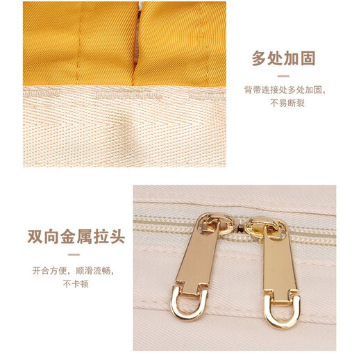 Bolsa de mamá de Dongnailen con hombro a gran capacidad multifuncional Mother and Baby Bag Milk Powder Bag's Stroller Clother Beige [Internet Celebrity] Babero