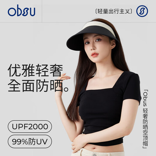 Obsu light luxury cross hollow hat high-grade black cross hollow hat