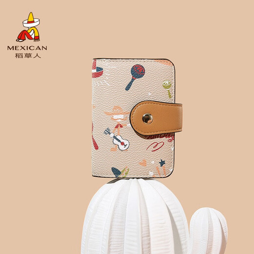 Vogelscheuche (mexikanische) Kartentasche für Frauen Mode Multi-Card große Kapazität Frauenmünzen Brieftasche Kurzpraktische Kartentasche Geburtstagsgeschenk für Mädchen Khaki