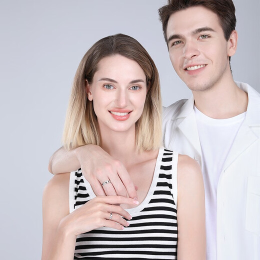 Luxury pearls in stock sparkling Chi pt950 platinum pair ring couple model plain ring platinum men's wedding ring female No. 10 4.59g