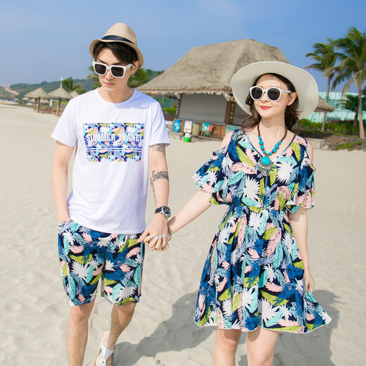 Wei Ai Little Squirrel (weiaidexiaosongshu) Parent-Child Clothes Beach Vacation Parent-Child Summer Clothes Beach Dress Family of Three Casual Family Clothes 9202 6376 Blue Suit 170 (M) Male