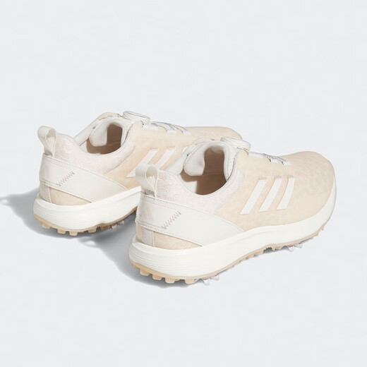 adidas 阿迪达斯 高尔夫球鞋女鞋BOA快速系带防滑轻量带钉运动休闲鞋子 GV9435 粉白/粉白/黄 38.5