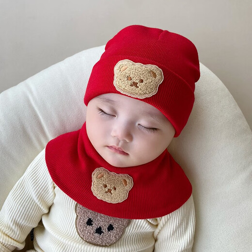 Benasci Baby Hat осень и зима для мальчиков и девочек, красные шерстяные шляпы для нового года, праздничные и модные новогодние поздравления для первого года шляпы Mx838-Red, купить шляпу в одиночку 0-12 месяцев (44-47 см)